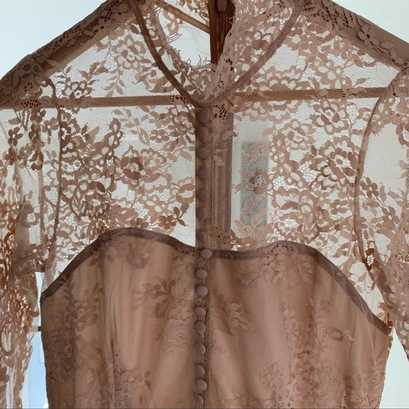 ASOS blush pink lace midi dress size small - Picture 6 of 6